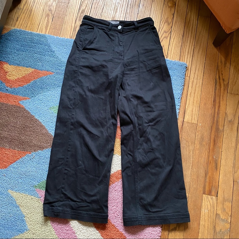 Everlane Black High Waist Wide Leg Pants Size 00